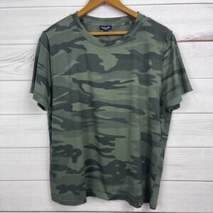 Splendid Green Camo Short Sleeve Women's Top Size‎ Large